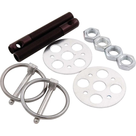 Allstar Performance 0.38 in. Lightweight Aluminum Hood Pin Kit; Black ALL18473